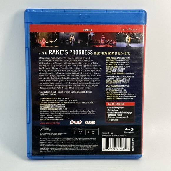 Stravinsky - The Rakes Progress (Blu-ray Disc, 2009, Opus Arte) - Region Free - Picture 2 of 8